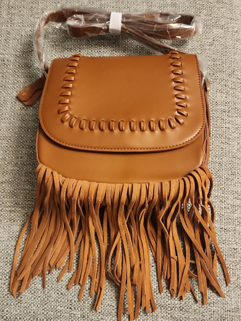 Summer & Rose Fringe Crossbody Bag in Tan